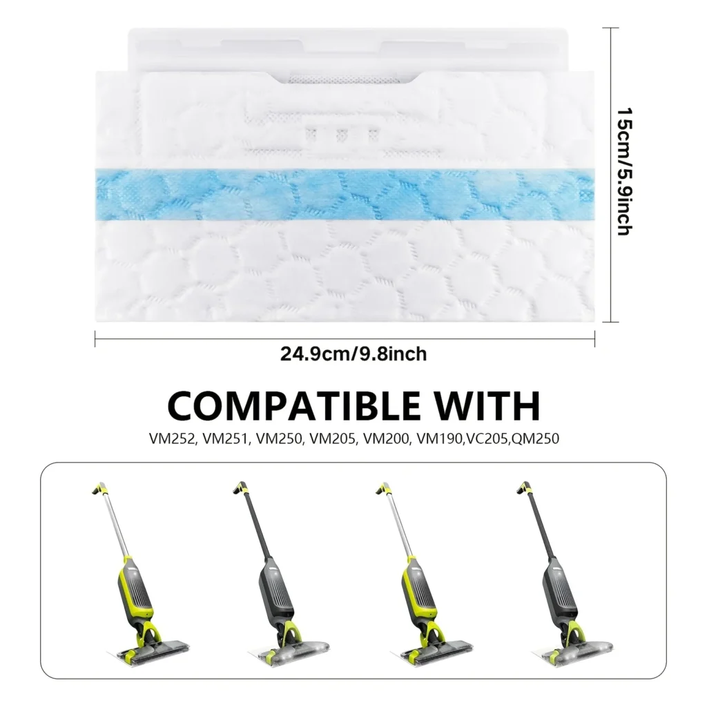 10/20 Stück Vac Mop Pads Nachfüllungen für Shark VACMOP VM252 VM200 VM190 VM250 VM251 VM200C VM252C QM250 VC205 2