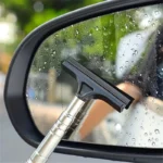 1 Stück Edelstahl, Teleskop-Auto-Rückspiegelwischer mit einziehbarem, geschichtetem Bürstenkopf – tragbares Fensterreinigungswerkzeug. 2
