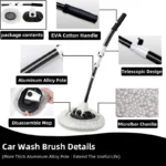 Auto Waschen Pinsel Auto Reinigung Pinsel Teleskop Langen Griff Mopp Weiches Haar Chenille Besen Universal Fenster Waschen Auto Zubehör 3