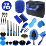 29-teiliges Auto-Reinigungsset, Auto-Zubehör, Auto-Detailing-Kit, Motorrad-Wasch-/Reinigungsprodukte, Pflegeset für Armaturenbrett, Motor, Räder, Haushalt