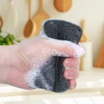 5 Stück Mehrzweck-Küchenreinigungsschwämme in Schwarz, hocheffiziente ölabsorbierende Schwämme zur schnellen Entfernung von Flecken und Fett 4
