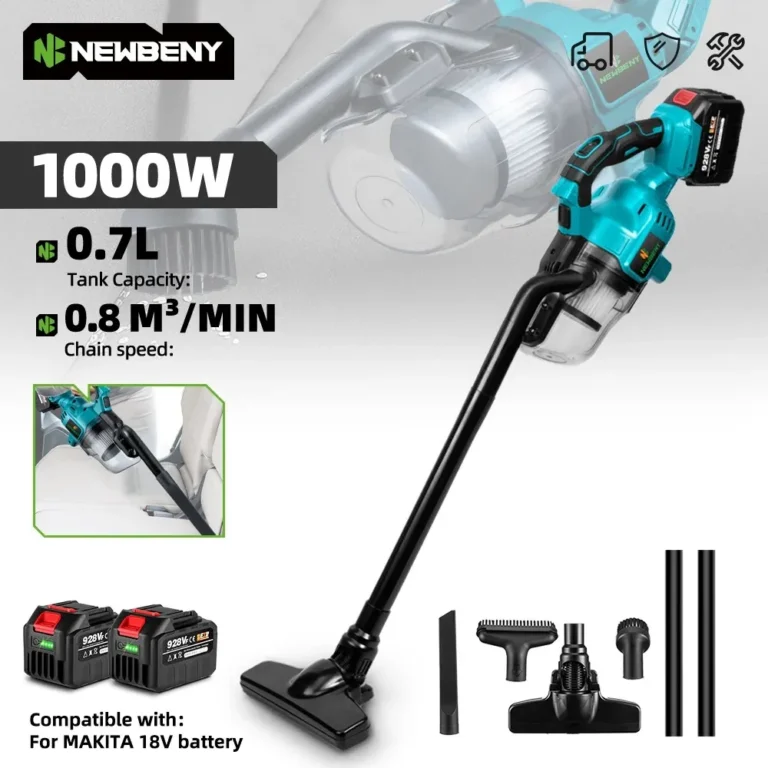 NEWBENY Elektrischer Staubsauger, effizient, kabellos, wiederaufladbar, für den Außenbereich, Haushaltsreinigungswerkzeuge für Makita 18 V Batterie-Pin