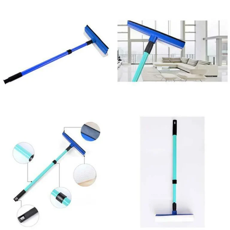 2-in-1-Teleskop-Fensterglasreiniger, Wischer, langer Griff, Schwammbürste, Fensterwischer, Rakel, Wischer, Reinigungswerkzeug 2