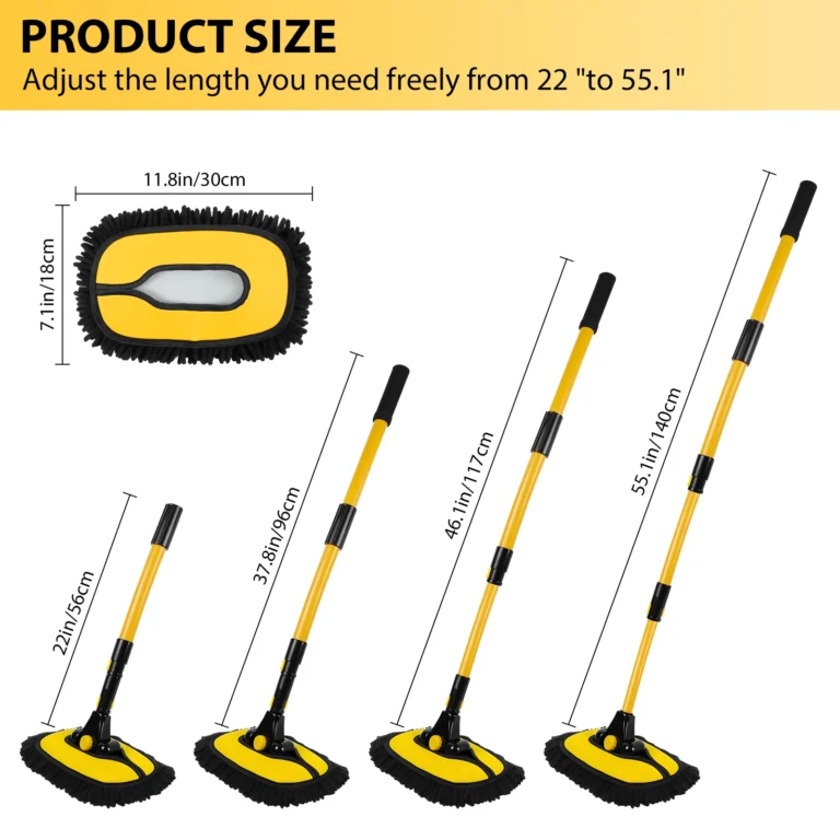 4 Abschnitte 15 ° Gebogene Car Wash Mop Reinigungsbürste Super saugfähige Auto-Reinigungsbürsten MopAdjustable Window Wheel Staubwaschbürste