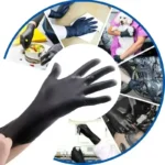 20/100P Hausarbeit Starke schwarze Einweg-Nitrilhandschuhe PVC Latexfrei Antistatisch Garten Haustierpflege Tattoo Arbeit ölbeständige Handschuhe 3