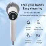 4-in-1 elektrische Reinigungsbürste, IPX7 wasserdicht, multifunktionaler kabelloser Griff, wiederaufladbare tragbare Bürste für Badezimmer und Küche 3