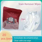 1 Packung/20 Stück Einzeln Verpackte Fleckenentferner-Tücher für Kleidung und Schuhe Notfall Ohne Waschen Tragbare Fleckenentferner-Tücher 3