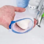 Seifenschaumnetztasche zum Aufhängen, Netzhandschuh für Dusche, Badezimmer, Gesichts- und Körperreinigung, Blasenmacher für effektive Reinigung 3