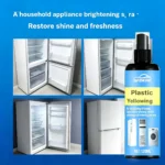 120ML Kunststoff-Vergilbungsrenovierungsspray, Mehrzweck-Haushalts-Kunststoffaufheller, entfernt Oxidations- und Gelbflecken für Klimaanlagen, Kühlschränke 5
