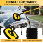 Teleskop-Wischmopp mit 15°-gebogener Autowaschbürste geeignet für die Reinigung von Fenstern und Karosserien von SUVs LKWs und Wohnmobilen  Mit 2 Wischmoppköpfen 6