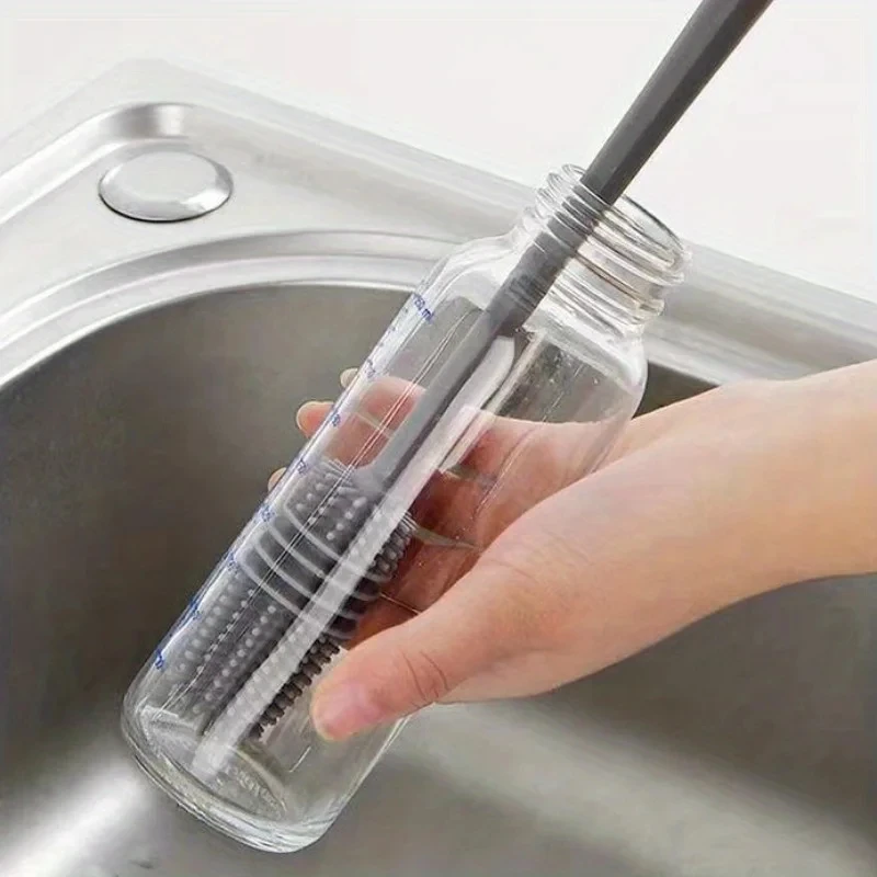 Silikon Milch Flasche Pinsel Tasse Wäscher Glas Reiniger Küche Reinigung Werkzeug Lange Griff Trinken Flasche Glas Tasse Reinigung Pinsel 2