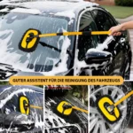 Teleskop-Wischmopp mit 15°-gebogener Autowaschbürste geeignet für die Reinigung von Fenstern und Karosserien von SUVs LKWs und Wohnmobilen  Mit 2 Wischmoppköpfen 7