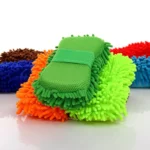 Mikrofaser-Autowaschschwamm Doppelseitig mit Chenille und Scheuerschwamm Nicht-Kratzender Superabsorbierender Reinigungshandschuh für Autos 2