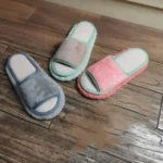 Bequeme abnehmbare Boden faul Polieren Reinigung Fuß schuhe Wischen Schuhe Mikro faser Mop Slipper 2