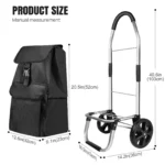 Einkaufswagen, großer, leichter, faltbarer Trolley, wasserdichte Tasche, 2 Räder, groß, leicht, faltbar 5