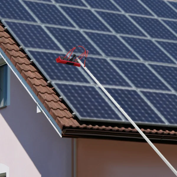 Solarmodul-Reinigungsbürste Fensterreinigungsbürste mit Teleskopstange Drehbarer Bürstenkopf 5m Stangenlänge 20m Schlauchlänge