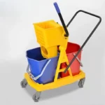 Hotel-Türsteher-Servicetrol – Kommerzieller gelber Reinigungswagen mit Moppeimer und Wringer 4