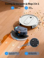 Laresar P10 Kabelloser Roboter-Staubsauger und Wischmopp 6000Pa Intelligente Gyro-Navigation APP-Steuerung Ganzhausreinigung Teppichpflege 3