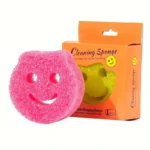 2 Stück Happy Face Magic Sponge Scrubber, bunter, kratzfreier Küchenschwamm für Töpfe, Pfannen, Geschirr, sanfte Oberflächenreinigung 6