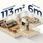 ROUNY 1200W Dampfmopp 3-Bar 135 ° C/275 ° F Hochtemperaturgerät, 25s Schnelle Aufheizzeit, 6m Kabel 113m² Reichweite, 2 Dampfstufen 5 Bürsten, Waschbar 6