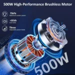 Grenintol S119 Akku-Staubsauger Kabellos Tragbar | 500W/75kPa Starke Saugkraft | Biegbar 3-Stufige Regelung | Haustierfreundlich 3