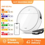 OKP K5P Roboter-Staubsauger, 5000 Pa, 180 Minuten, WLAN/App, schlankes Design, selbstaufladend, perfekt für Hartböden, Tierhaare, Teppiche