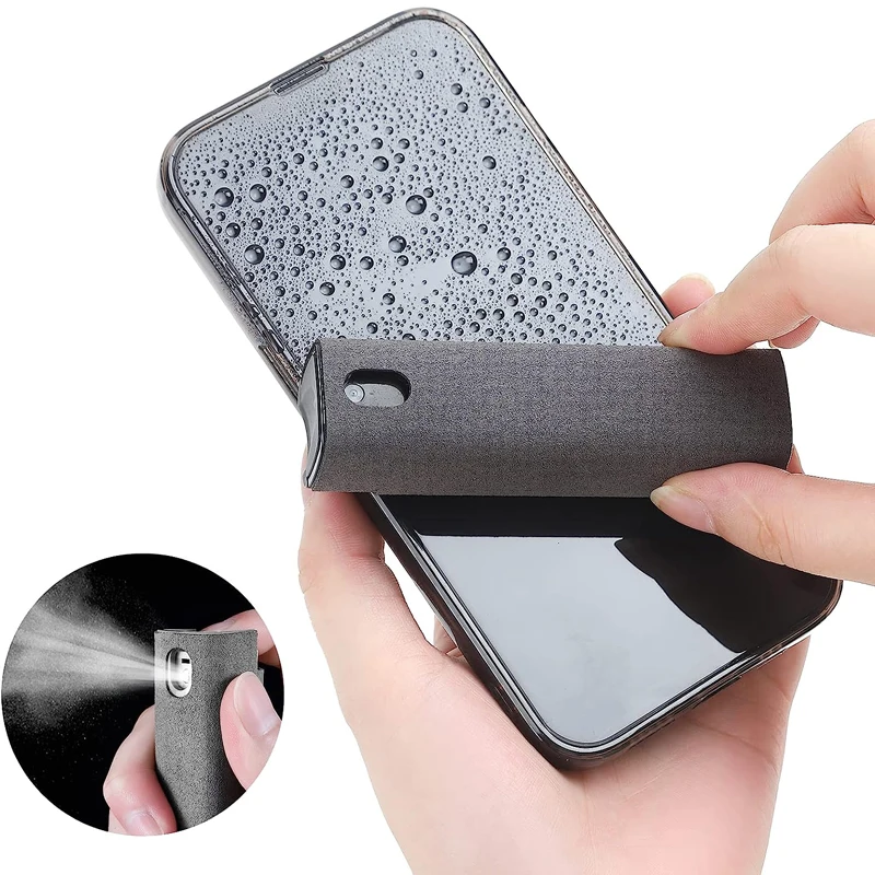 2-in-1-Mikrofaser-Bildschirmreiniger, Sprühflasche, Handy, Tablet, Computer, Mikrofasertuch, Reinigungstücher für iPhone, Samsung, Mi