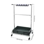 Beweglicher Bodenstehender Mopphalter Silberner Mobiler Reinigungswagen mit 4 Universalrädern Mopphaltergestell Mobiler Trolley ﻿ 2