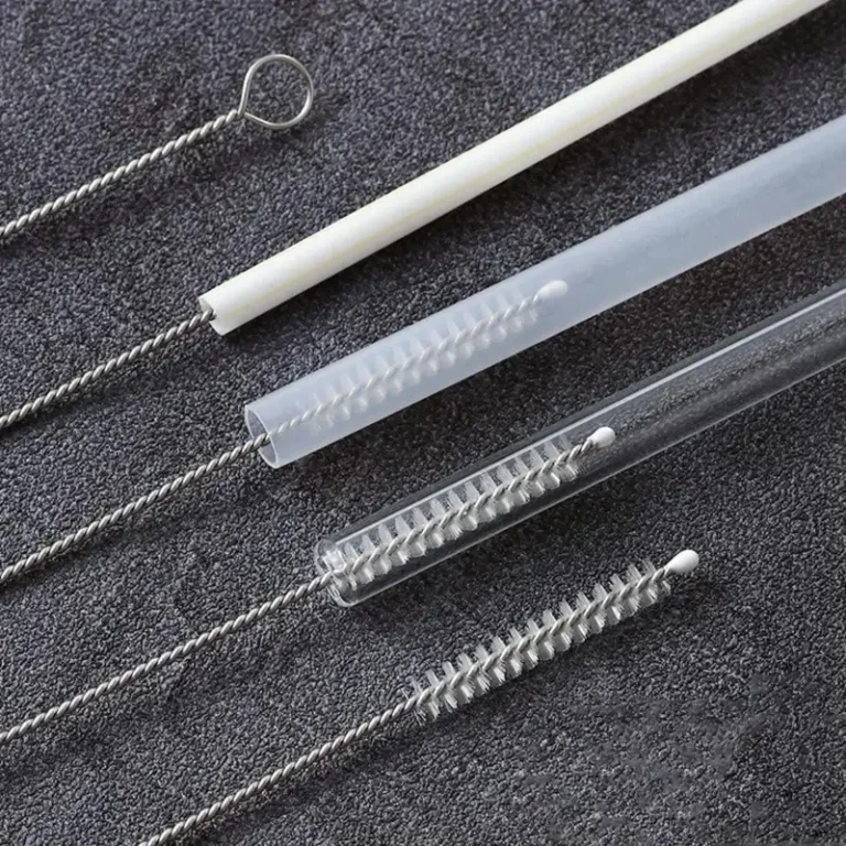 Trinkhalm-Reinigungsbürsten-Set, wiederverwendbarer Rohr-Rohrreiniger, Nylon, Edelstahl, lange Reinigungsbürsten für Babytassenflaschen 2