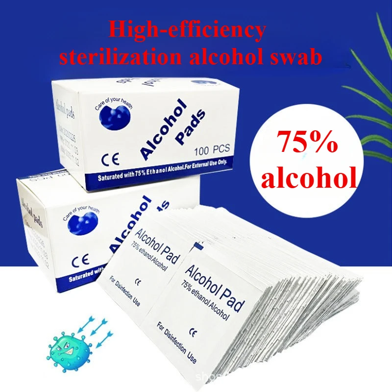 Tragbare, einzeln verpackte 75 % Alkohol-Reinigungstücher, geeignet für Mobiltelefone, Geschirr, öffentliche Handläufe, Nägel, Toiletten
