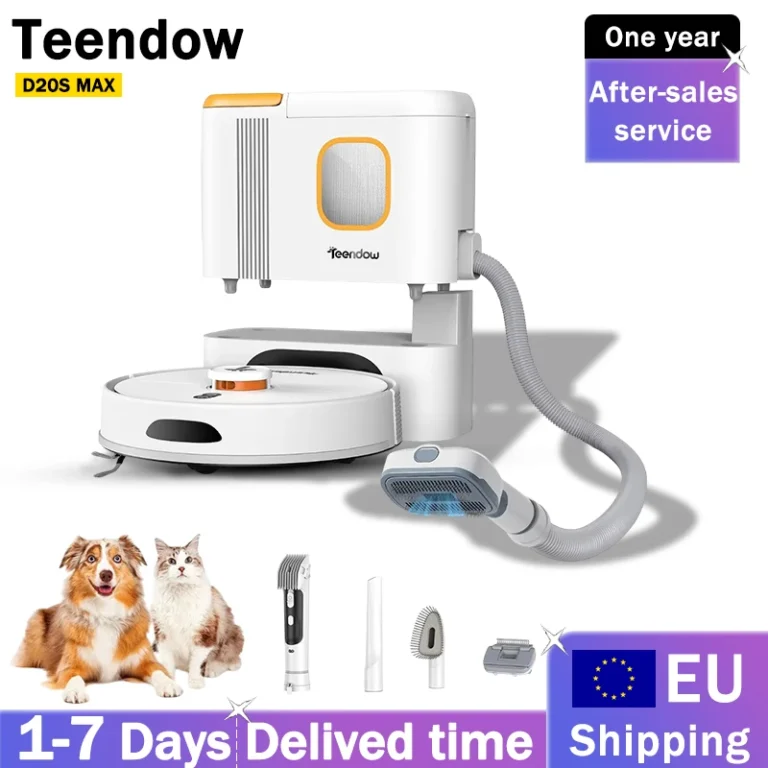Teendow D20S MAX 6000Pa Leistungsstarker 3-in-1 Staubsauger mit Kehr-, Wisch- und Tierpflegefunktionen PreciSense Home Essentials