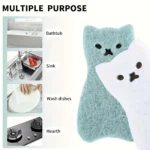 4-teiliges Set Niedliche Katzenform-Schwämme zur Wundreinigung, Reinigungspads, Geschirrspülschwämme, Dekontaminations-Schaumstoff-Wischtücher 6