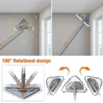Verstellbares Wand- und Deckenreinigungsset mit 360° drehbarem Griff und wiederverwendbarem Reinigungstuch zum Abstauben und Waschen. 4