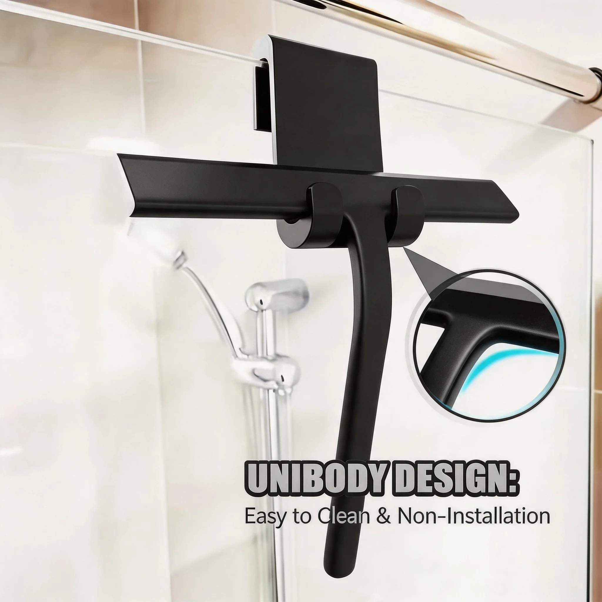 Silikon-Duschabzieher mit Halterung für Bad, Spiegel, Glasreinigung - Multifunktionaler Fensterabzieher für Schlafzimmer, Toilette, Küche Silikon-Duschabzieher mit Halterung für Bad, Spiegel, Glasreinigung - Multifunktionaler Fensterabzieher für Schlafzimmer, Toilette, Küche