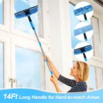 Fensterabzieher-Reinigungsset mit Langem Teleskopstiel, Abzieher-Kit für Glasreinigung und Reinigungsgeräte 3