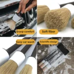 3PCS Auto Außen Innen Detail Pinsel Wildschwein Haar Borsten Pinsel für Auto Reinigung Auto Detail Werkzeuge Dashboard Reinigung Pinsel 6