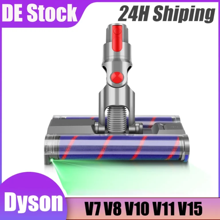 Verbesserter weicher Doppelrollenbürsten-Bodenkopf für Dyson V7 V8 V10 V11 V15 Staubsaugerteile mit grünen Scheinwerfern, elektrischer Bodenkopf