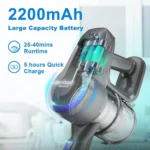 DEVOAC N300 Akku-Staubsauger, 6-in-1, leistungsstarker, ultraleichter Handstaubsauger, 2200 mAh Akku für Teppiche, Hartböden 4