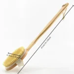 Natürliche Borsten-Rückenbürste mit Abnehmbarem Langem Holzgriff, Trockene Haut Peeling-Körperbürste, Massage-Badebürste