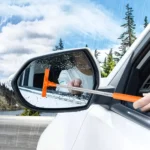 Teleskopischer Auto-Rückspiegelreiniger mit Silikonabzieher, Auto-Glasreiniger mit Ausziehbarem Griff 3