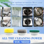 Elektrische Reinigungsbürste mit 5 Bürstenköpfen, LED-Anzeige, multifunktional, leistungsstark, für Küche, Badezimmer, Toilette 4