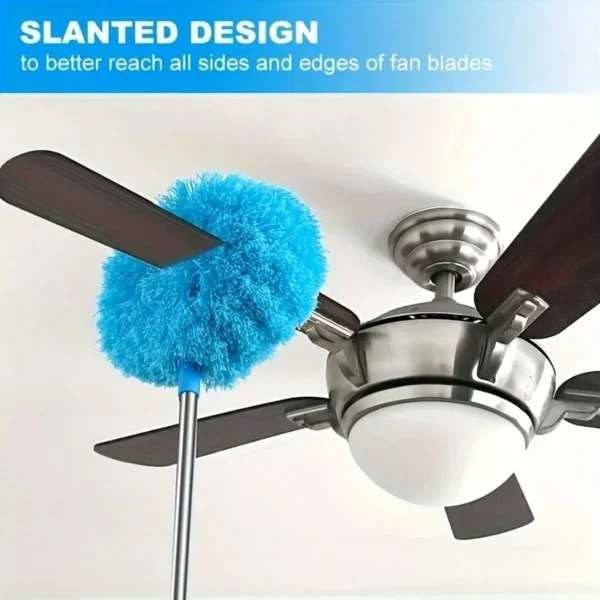 1 x Mikrofaser-Deckenventilator-Staubwedel verlängert bis zu 80 cm langstielige Staubverriegelung, wiederverwendbare Reinigungsbürste, Heimreinigungswerkzeug