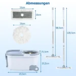 Mopp- und Eimer-Set mit 7 runden Moppbezügen und 1 rechteckigem Moppbezug 8