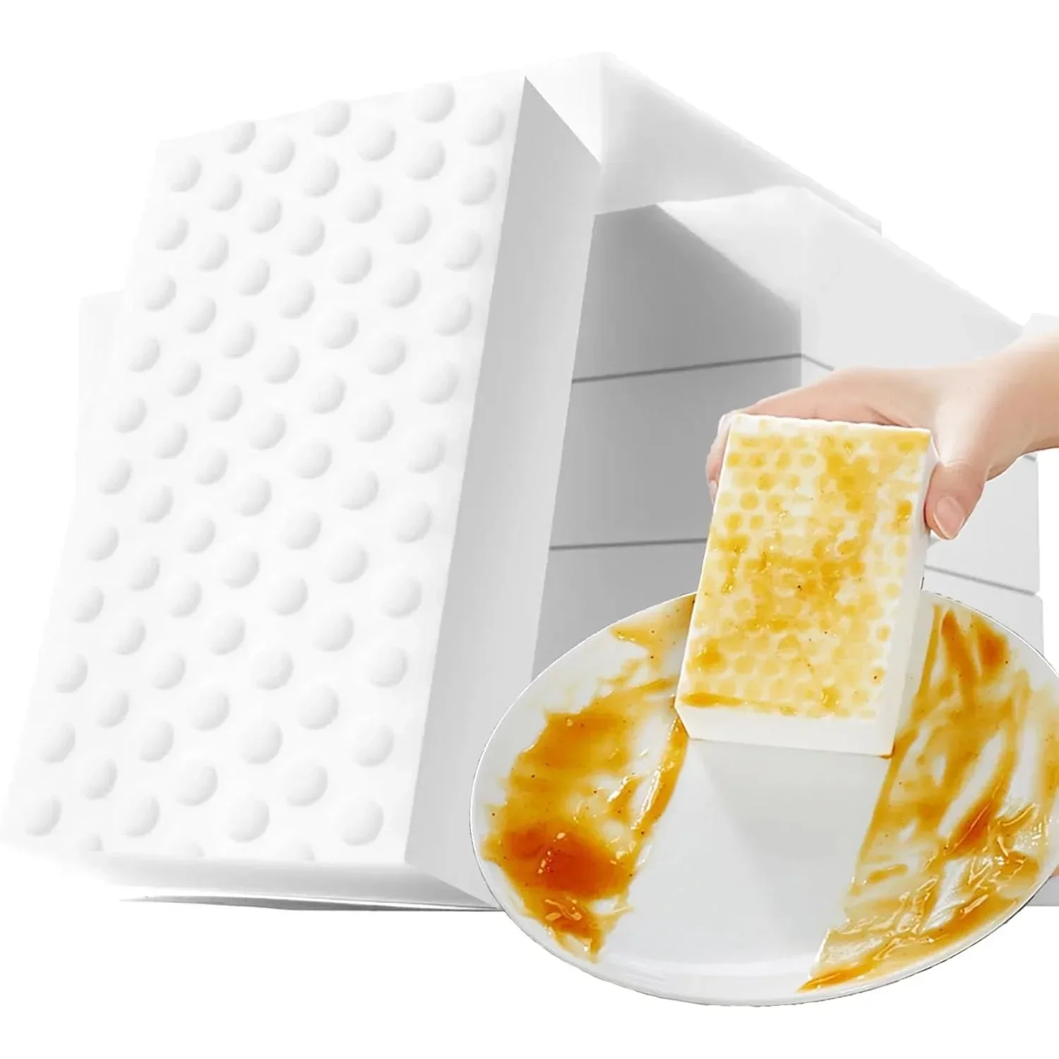 Melamin-Zauberschwamm-Radiergummi für Küche, Büro, Badezimmer, sauberes Zubehör, Geschirrreinigung, Nano, 100 x 60 x 20 mm, 100 Stück Melamin-Zauberschwamm-Radiergummi für Küche, Büro, Badezimmer, sauberes Zubehör, Geschirrreinigung, Nano, 100 x 60 x 20 mm, 100 Stück
