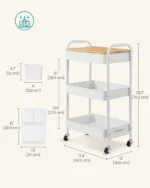 SONGMICS Beistellwagen, Rollwagen, Küchenwagen, Servierwagen, für Büro, Küche, Wohnzimmer 5