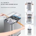 20/40/50/60L Intelligenter Sensor-Mülleimer Wasserdichter Moderner Smart-Abfalleimer aus Edelstahl für Küche und Wohnzimmer 4
