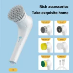 5-in-1 USB Wiederaufladbare Elektrische Haushaltsreinigungsbürste Multifunktionale Spülbürste für Küche und Toilette 3