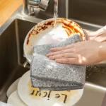5 Stück Küchen-Reinigungstücher aus Bambuskohlefaser, Fettlösende Effiziente Spültücher für Haushalt, Geschirr, Messer und Gabeln 5