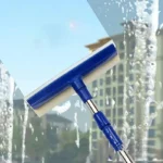2-in-1 einziehbarer Fensterreiniger, Kunststoff und einziehbarer Griff, Schwammbürste, Haushalt, Auto, Glasreinigungswerkzeug, Kratzen