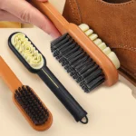 2-seitige Reinigungsbürste aus Wildleder mit langem Griff, Schuhbürste, Turnschuhe, Reiniger, Schuhe, Flecken, Staub, Stiefelreiniger, Fleckenentfernung, Gummibürste 2